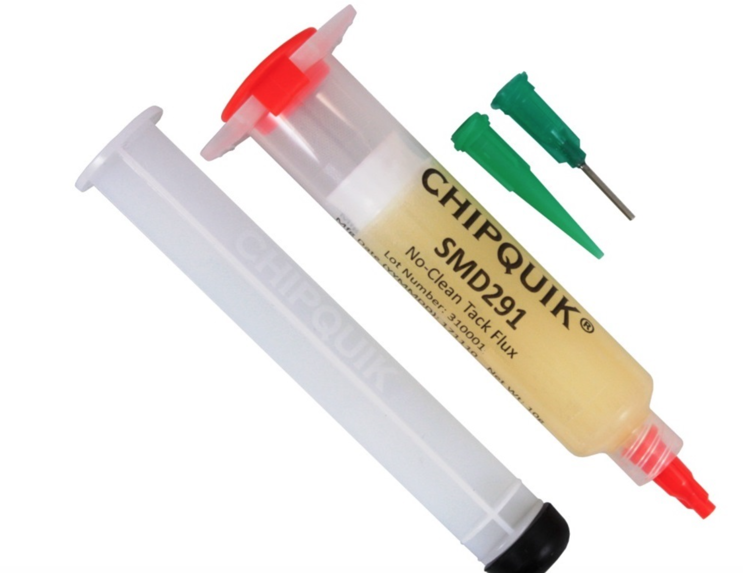 ChipQuik Tacky Flux no clean in a 10cc syringe w/plunger & tip